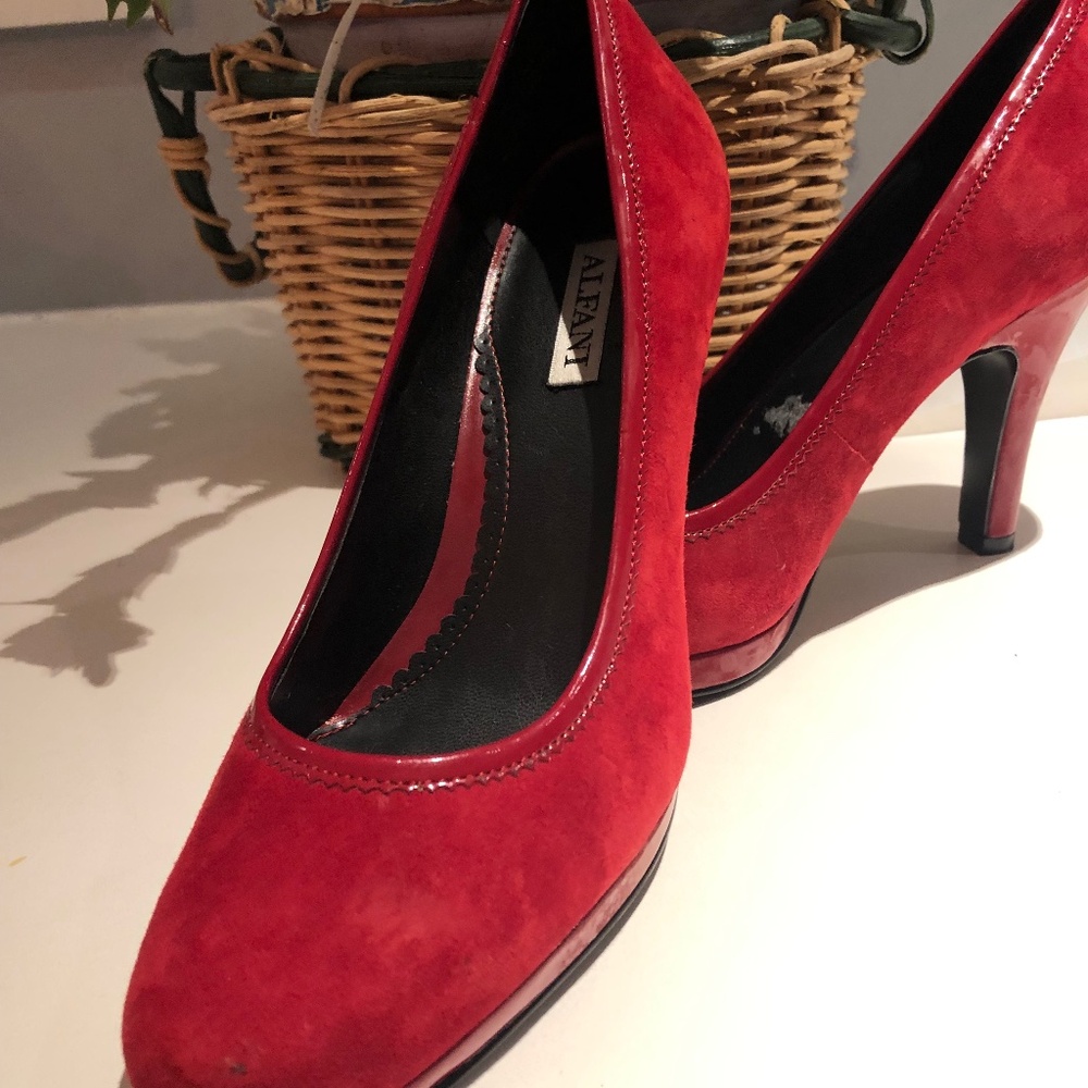 Alfani Red Suede Womens Pumps size 6.5 M